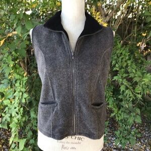 Sonoma Gray Black Zip Up Fleece Vest Size Small